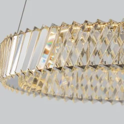 Lampadario cerchio anello di cristallo per camera da letto contemporanea
