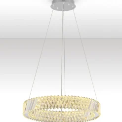 Lampadario cerchio anello di cristallo per camera da letto contemporanea