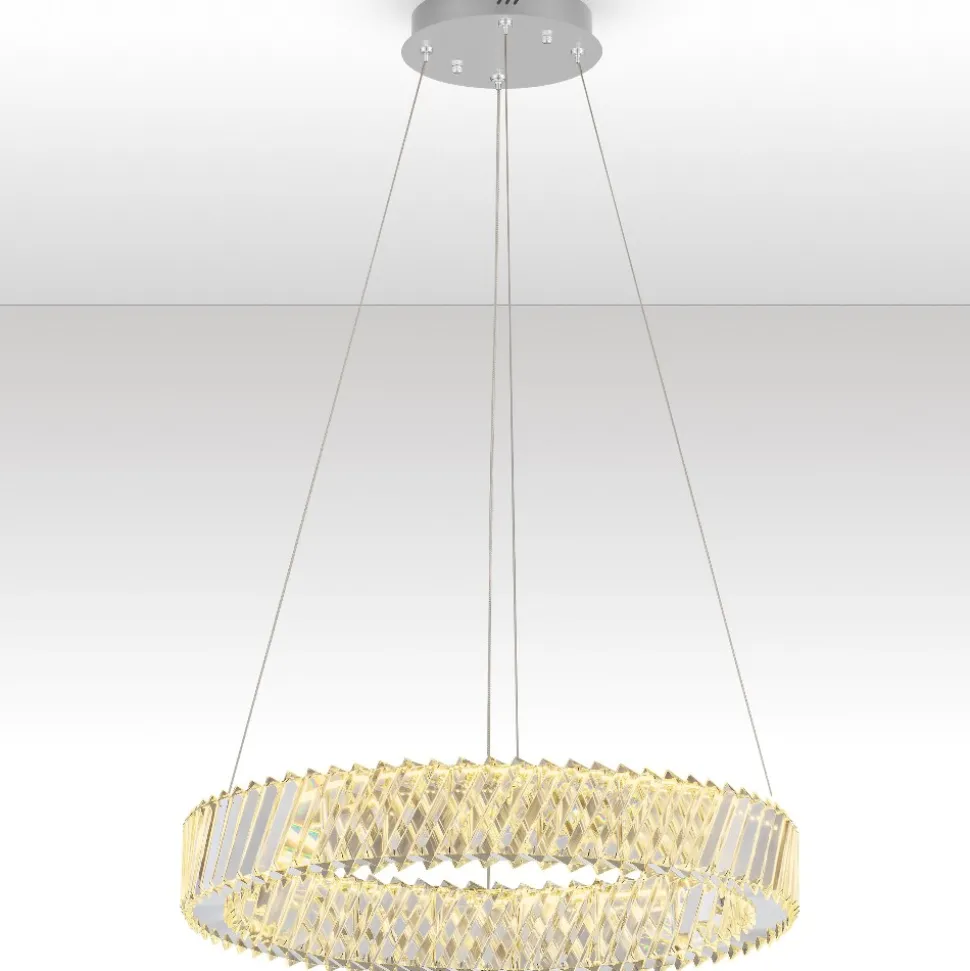 Lampadario cerchio anello di cristallo per camera da letto contemporanea