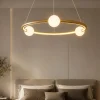 Lampadario cerchio design oro per camera da letto con telecomando
