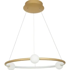 Lampadario cerchio design oro per camera da letto con telecomando