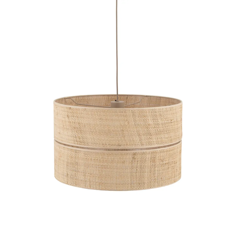 Lampadario cilindro a sospensione di paglia 50 cm per camera da letto