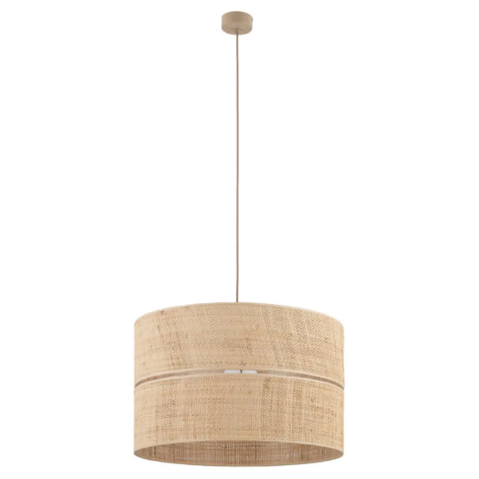 Lampadario cilindro a sospensione di paglia 50 cm per camera da letto