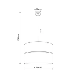Lampadario cilindro a sospensione di paglia 50 cm per camera da letto