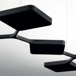 Lampadario cucina moderna nero led 91w stilnovo quad