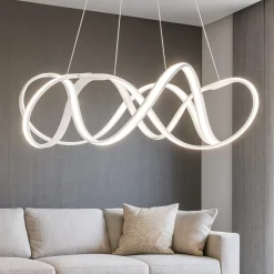 Lampadario curls vivida design moderno per soggiorno led 60w 3000k dimmerabile