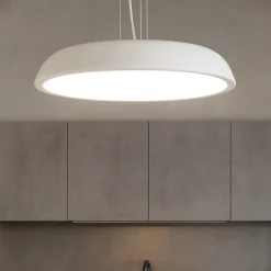 Lampadario da cucina isyluce zendel bianco led 55w 3000k 4000k dimmerabile