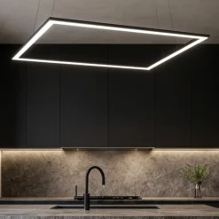 Lampadario da cucina nero affralux quattro led 68w 3000k