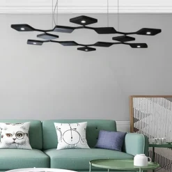 Lampadario design per soggiorno moderno led 91w nero quad stilnovo