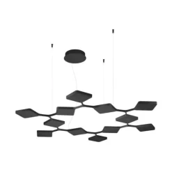 Lampadario design per soggiorno moderno led 91w nero quad stilnovo