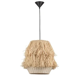 Lampadario di rattan e rafia per camera da letto