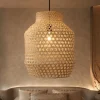 Lampadario di rattan naturale per camera da letto