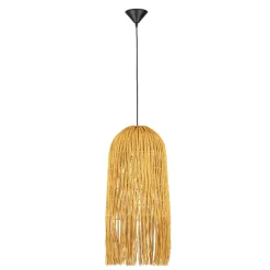Lampadario di rattan sottile giallo per camera da letto