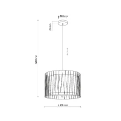Lampadario di tessuto 50 cm sabbia cilindro intreccio per camera da letto