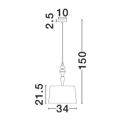 Lampadario di tessuto per camera da letto ceramica grigio marrone