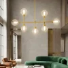 Lampadario dom miloox ottone oro moderno per soggiorno fp