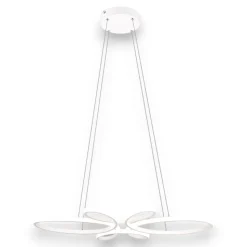 Lampadario fiocco bianco led 32w 4000k dimmerabile per camera da letto