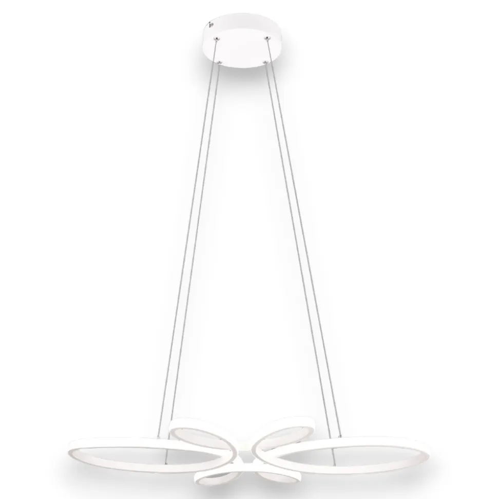Lampadario fiocco bianco led 32w 4000k dimmerabile per camera da letto