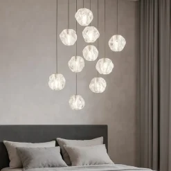 Lampadario grappolo sfere per camera da letto