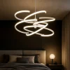 Lampadario led cct per camera da letto moderna nest perenz bianco