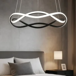 Lampadario led design per camera da letto nero