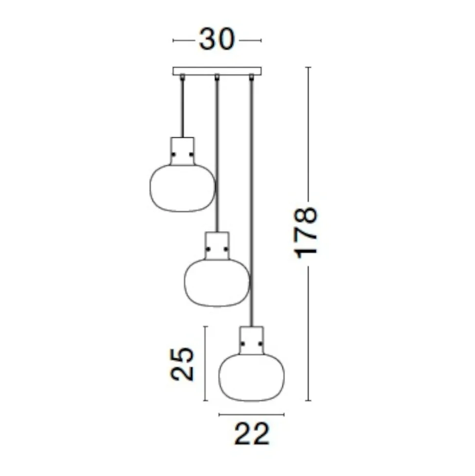 Lampadario 3 luci per camera da letto vetro dettagli oro