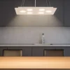 Lampadario moderno affralux flet rettangolare bianco luci sopra sotto