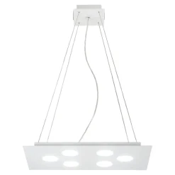 Lampadario moderno affralux flet rettangolare bianco luci sopra sotto