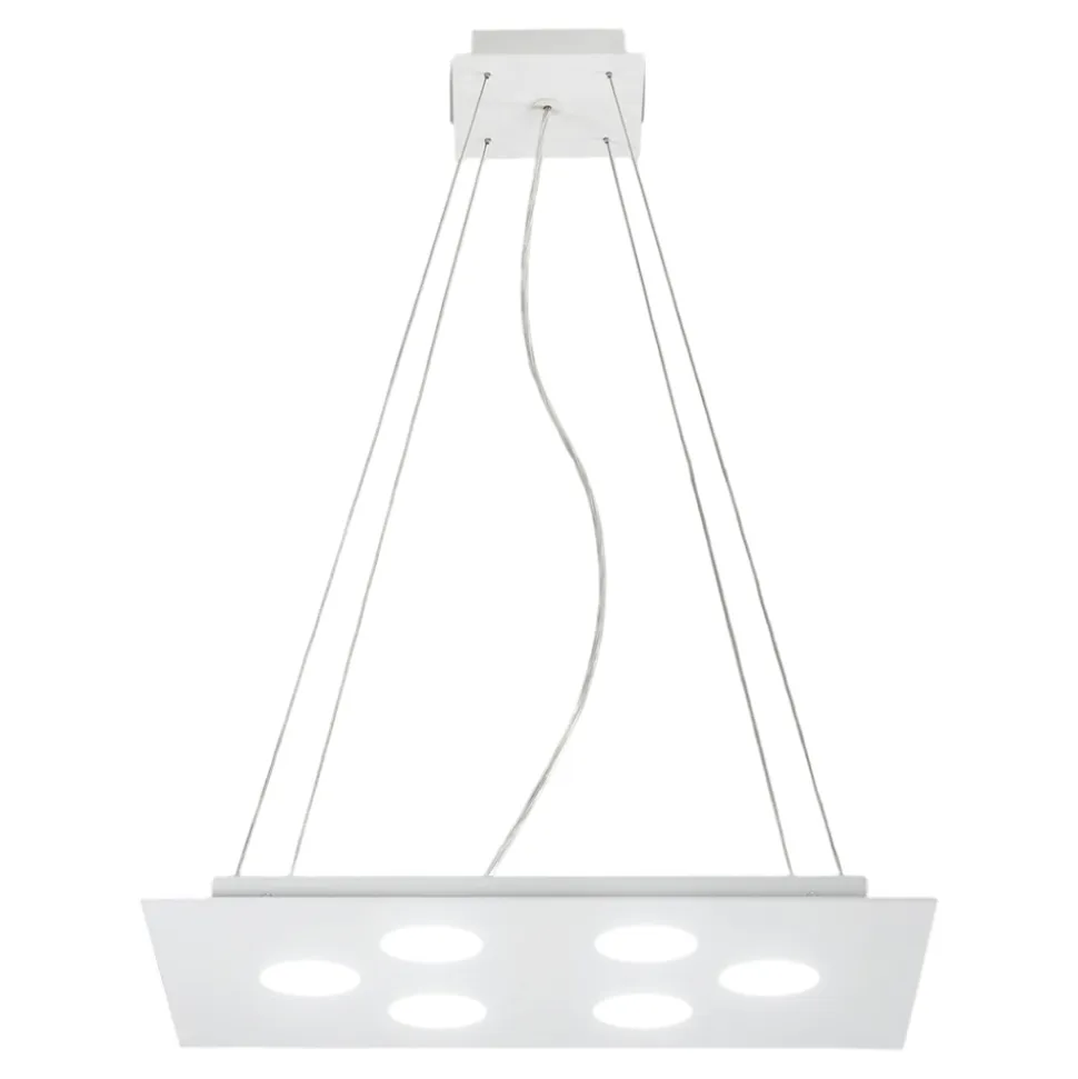 Lampadario moderno affralux flet rettangolare bianco luci sopra sotto