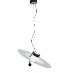 Lampadario moderno disco led cct nickel stilnovo bascula