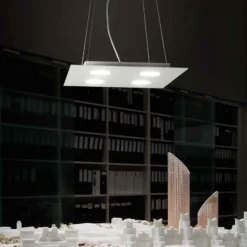 Lampadario moderno led bianco affralux flet
