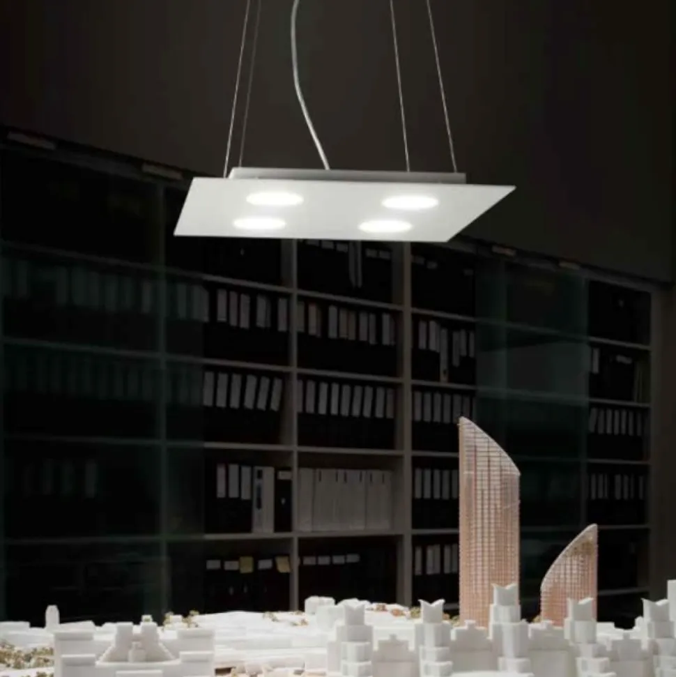 Lampadario moderno led bianco affralux flet