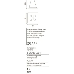 Lampadario moderno led bianco affralux flet