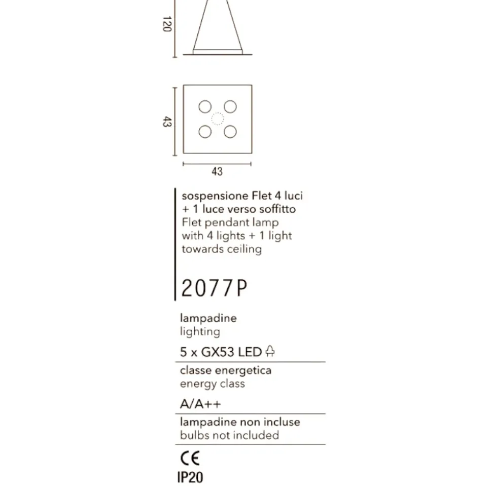 Lampadario moderno led bianco affralux flet