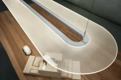 Lampadario moderno led 47w dimmerabile per soggiorno stilnovo optiline