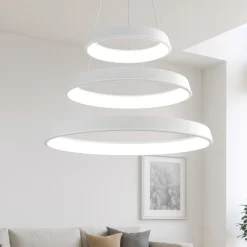 Lampadario moderno led 102w 3200k affralux anelli diodi