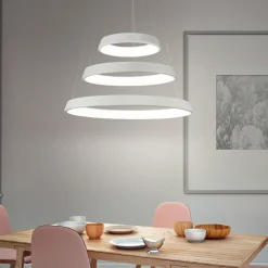 Lampadario moderno led 102w 3200k affralux anelli diodi