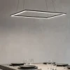 Lampadario moderno led 68w 3000k bianco affralux quattro