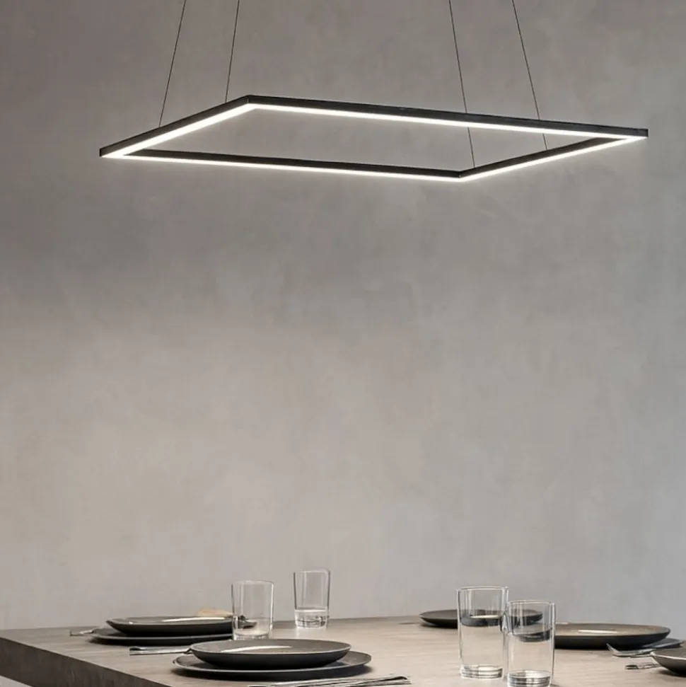Lampadario moderno led 68w 3000k bianco affralux quattro