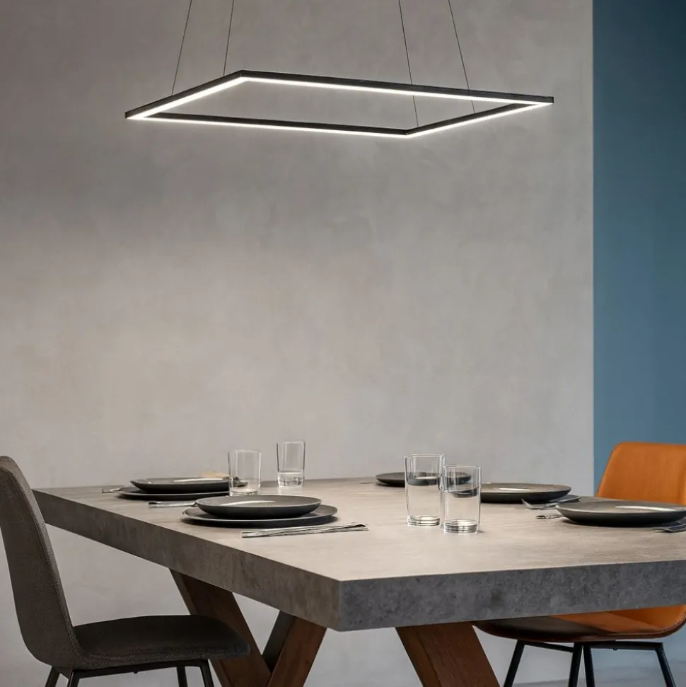 Lampadario moderno led 68w 3000k bianco affralux quattro