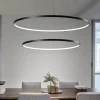 Lampadario moderno led 58w 3200k cerchi nero affralux aluring