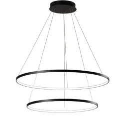 Lampadario moderno led 58w 3200k cerchi nero affralux aluring
