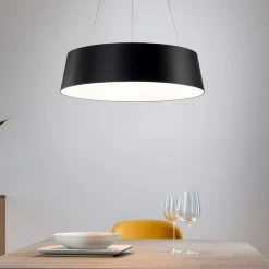 Lampadario moderno nero oxygen stilnovo led 50w 3000k dimmerabile biemissione