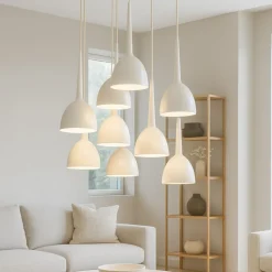 Lampadario moderno per soggiorno bianco affralux bell