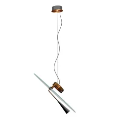 Lampadario moderno per tavolo da pranzo stilnovo bascula led 3000k bronzo
