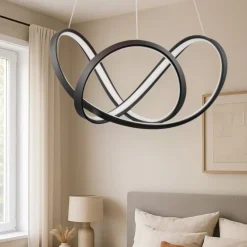 Lampadario nero design led per camera da letto