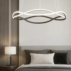 Lampadario nero per camera da letto led 34w 3000k dimmerabile