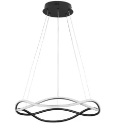 Lampadario nero per camera da letto led 34w 3000k dimmerabile