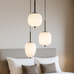 Lampadario nero per camera da letto vetri a grappolo