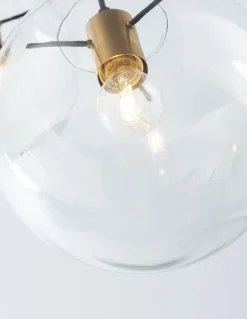 Lampadario oro nero vetri a cascata per camera da letto